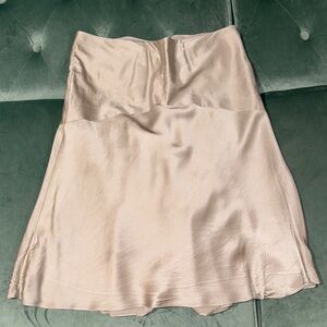 Ann Taylor Silk Champagne A-Line Skirt